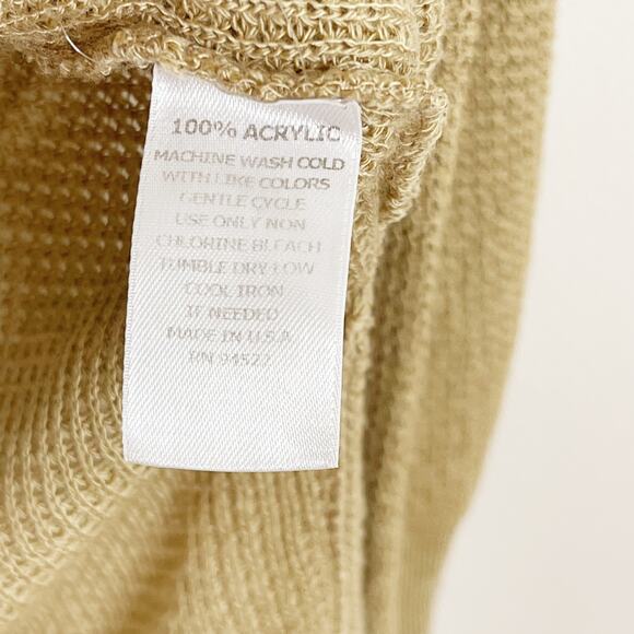 Closet Space Womens Large L Tan Keyhole Neck Lightweight Sweater Made in USA - Picture 7 of 7